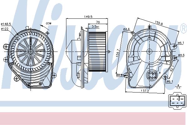 Nissens 87060 Fan assy - heater motor 87060: Buy near me at 2407.PL in Poland at an Affordable price!