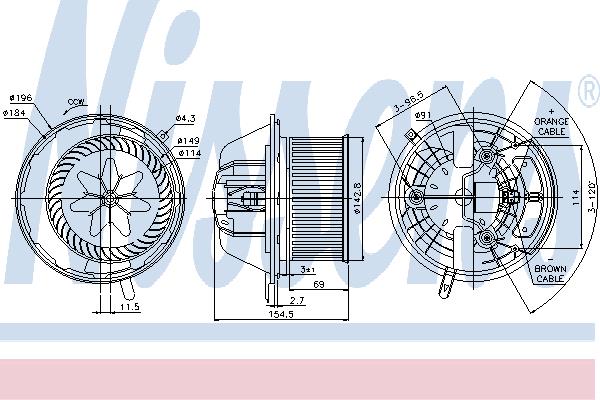 Nissens 87112 Fan assy - heater motor 87112: Buy near me in Poland at 2407.PL - Good price!