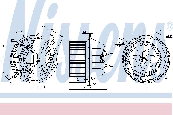Nissens 87118 Fan assy - heater motor 87118: Buy near me in Poland at 2407.PL - Good price!