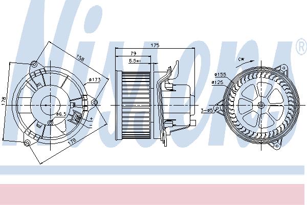 Nissens 87122 Fan assy - heater motor 87122: Buy near me in Poland at 2407.PL - Good price!