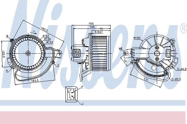 Nissens 87136 Fan assy - heater motor 87136: Buy near me in Poland at 2407.PL - Good price!