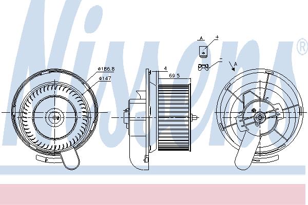 Nissens 87145 Fan assy - heater motor 87145: Buy near me in Poland at 2407.PL - Good price!