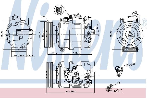 Nissens 890025 Compressor, air conditioning 890025: Buy near me in Poland at 2407.PL - Good price!