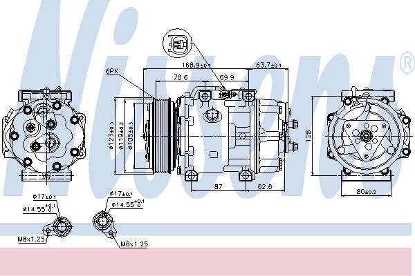 Nissens 89143 Compressor, air conditioning 89143: Buy near me in Poland at 2407.PL - Good price!