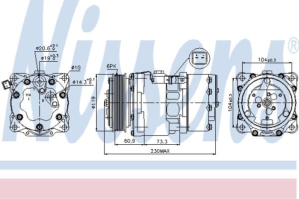 Nissens 89195 Compressor, air conditioning 89195: Buy near me in Poland at 2407.PL - Good price!