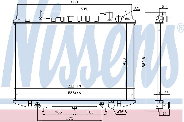 Nissens 69453 Kühler motorkühlung 69453: Kaufen Sie zu einem guten Preis in Polen bei 2407.PL!