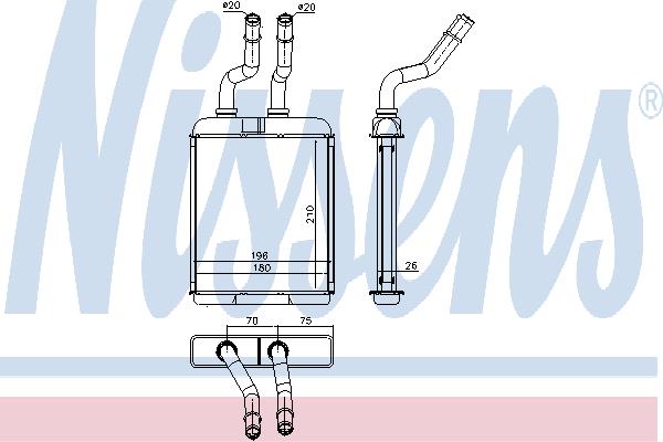 Nissens 70017 Heat exchanger, interior heating 70017: Buy near me in Poland at 2407.PL - Good price!