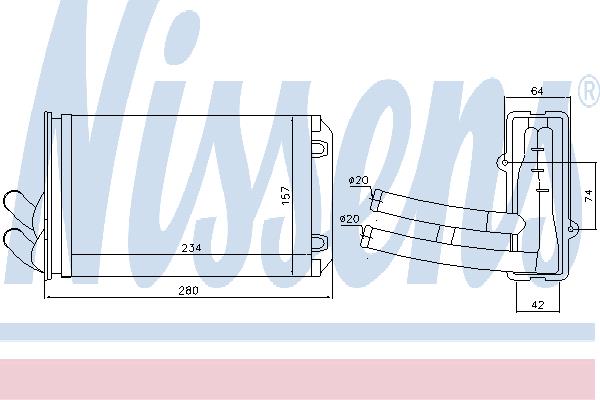 Nissens 70222 Радіатор опалювача салону 70222: Приваблива ціна - Купити у Польщі на 2407.PL!