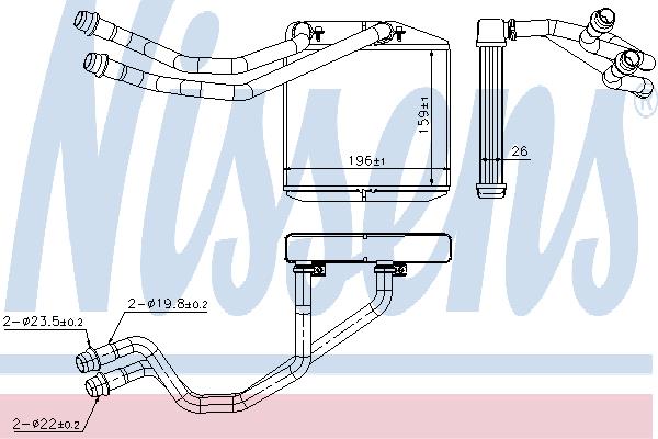 Nissens 71163 Heat exchanger, interior heating 71163: Buy near me in Poland at 2407.PL - Good price!