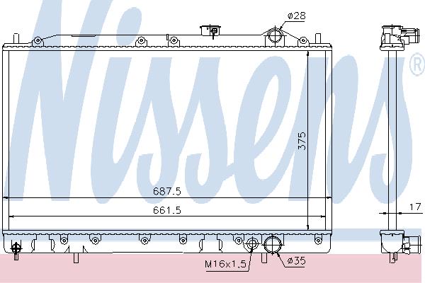 Nissens 62834 Radiator, engine cooling 62834: Buy near me in Poland at 2407.PL - Good price!