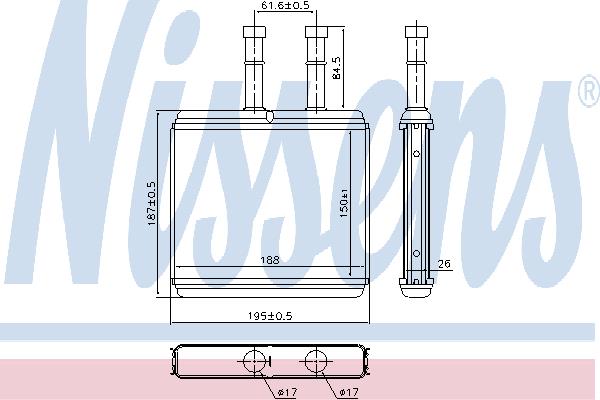 Nissens 76504 Heat exchanger, interior heating 76504: Buy near me in Poland at 2407.PL - Good price!