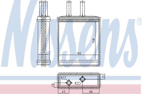 Nissens 77505 Heat exchanger, interior heating 77505: Buy near me in Poland at 2407.PL - Good price!