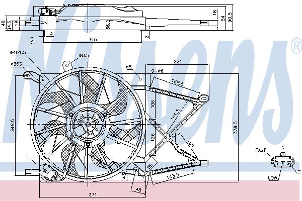 Nissens 85154 Hub, engine cooling fan wheel 85154: Buy near me in Poland at 2407.PL - Good price!