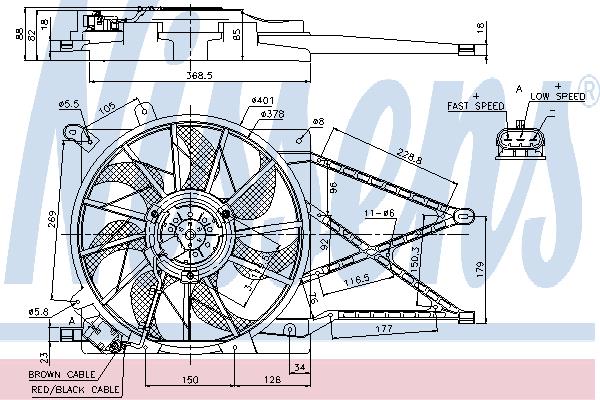 Nissens 85185 Hub, engine cooling fan wheel 85185: Buy near me in Poland at 2407.PL - Good price!