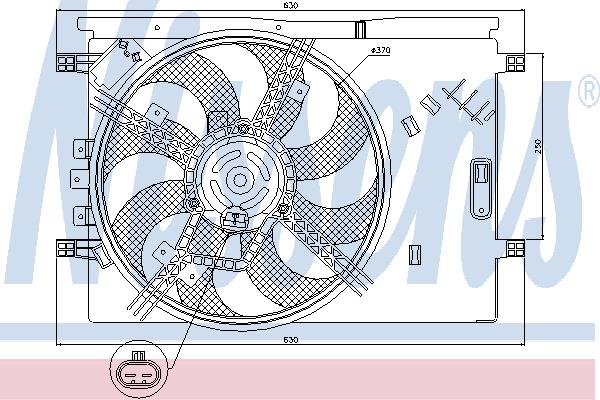 Nissens 85564 Hub, engine cooling fan wheel 85564: Buy near me in Poland at 2407.PL - Good price!