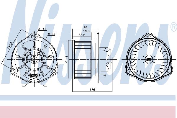 Nissens 87168 Fan assy - heater motor 87168: Buy near me at 2407.PL in Poland at an Affordable price!