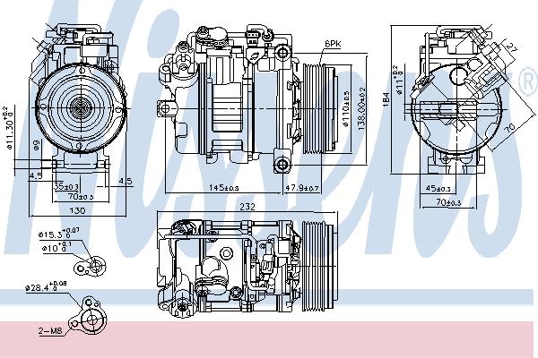 Nissens 89593 Compressor, air conditioning 89593: Buy near me in Poland at 2407.PL - Good price!