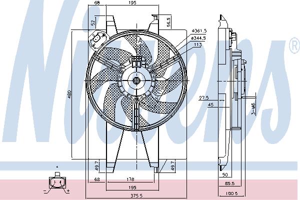 Nissens 85767 Hub, engine cooling fan wheel 85767: Buy near me in Poland at 2407.PL - Good price!