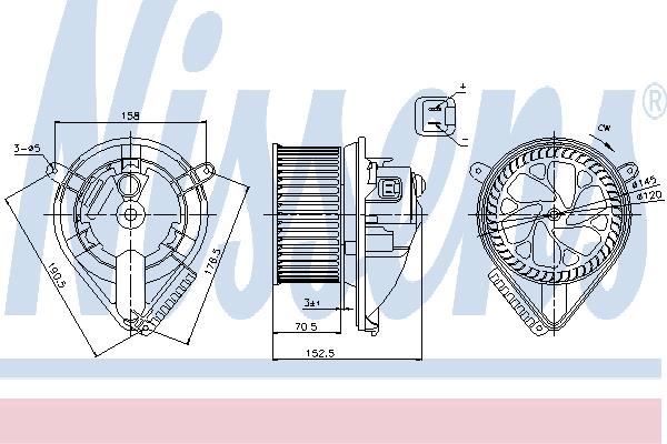 Nissens 87156 Fan assy - heater motor 87156: Buy near me in Poland at 2407.PL - Good price!