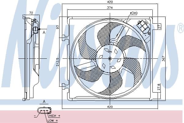 Nissens 85869 Hub, engine cooling fan wheel 85869: Buy near me in Poland at 2407.PL - Good price!