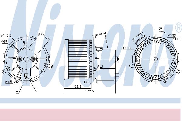 Nissens 87405 Fan assy - heater motor 87405: Buy near me in Poland at 2407.PL - Good price!
