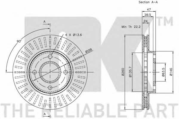 NK 312533 Front brake disc ventilated 312533: Buy near me at 2407.PL in Poland at an Affordable price!
