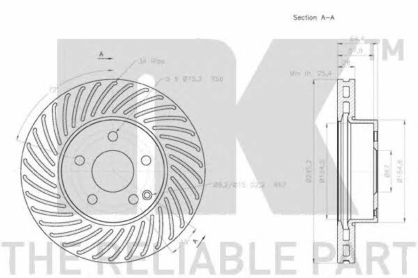 NK 3133100 Тормозной диск передний вентилируемый 3133100: Отличная цена - Купить в Польше на 2407.PL!