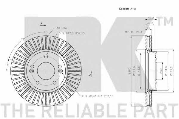 NK 313526 Brake disc 313526: Buy near me at 2407.PL in Poland at an Affordable price!