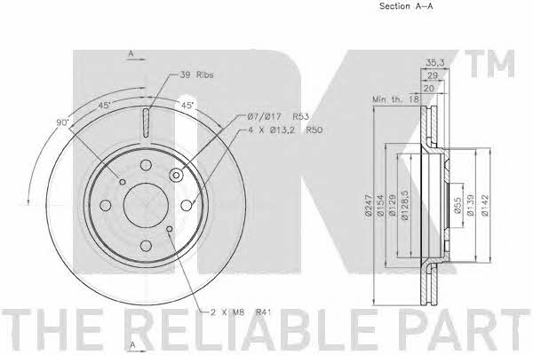 NK 3145102 Front brake disc ventilated 3145102: Buy near me in Poland at 2407.PL - Good price!