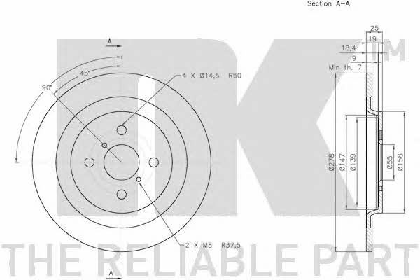 NK 3145111 Тормозной диск задний невентилируемый 3145111: Отличная цена - Купить в Польше на 2407.PL!