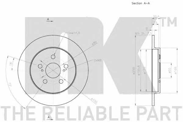 NK 3145143 Тормозной диск задний невентилируемый 3145143: Купить в Польше - Отличная цена на 2407.PL!