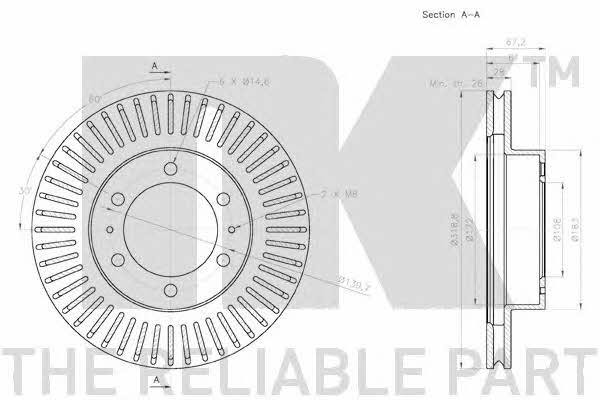 NK 3145145 Front brake disc ventilated 3145145: Buy near me in Poland at 2407.PL - Good price!