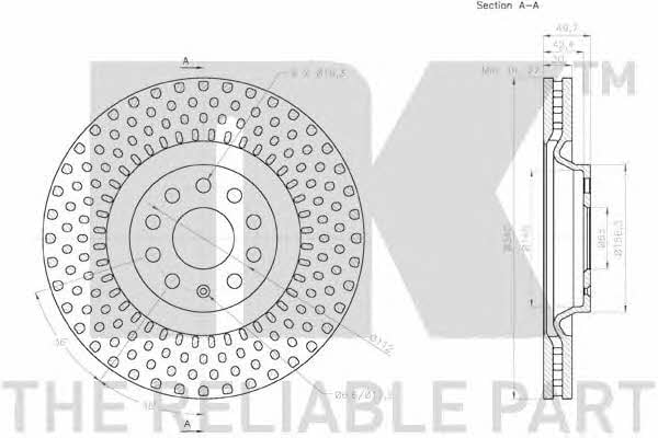 NK 3147141 Front brake disc ventilated 3147141: Buy near me in Poland at 2407.PL - Good price!