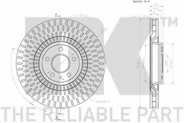 NK 3147155 Front brake disc ventilated 3147155: Buy near me in Poland at 2407.PL - Good price!