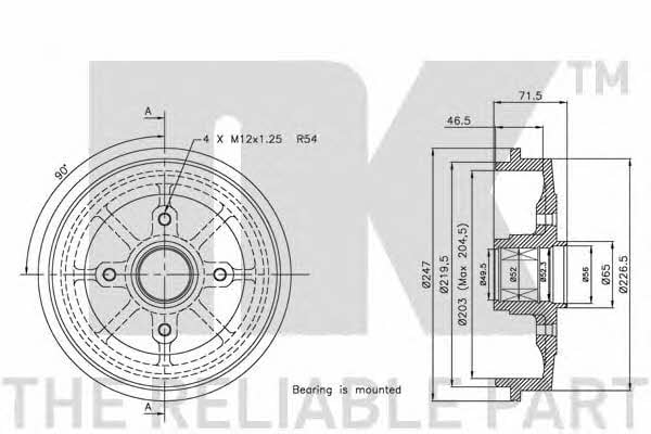 NK 251910 Brake drum with wheel bearing, assy 251910: Buy near me at 2407.PL in Poland at an Affordable price!