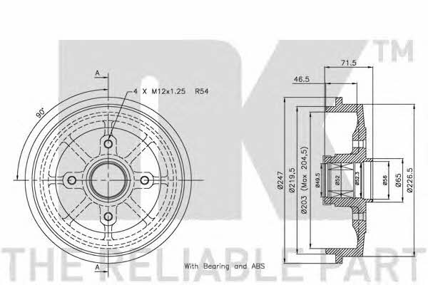 NK 251916 Brake drum with wheel bearing, assy 251916: Buy near me at 2407.PL in Poland at an Affordable price!