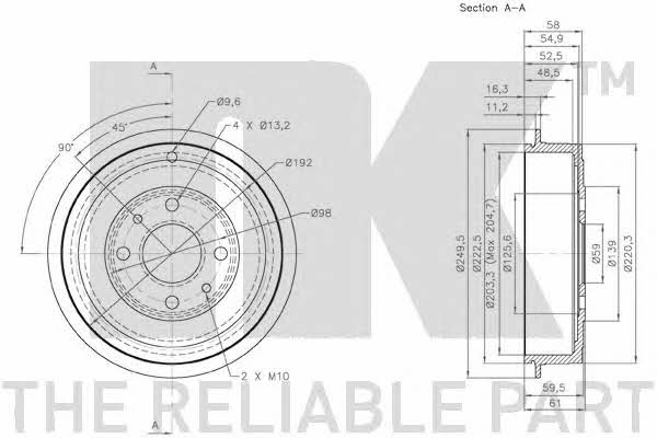 NK 252314 Brake drum 252314: Buy near me at 2407.PL in Poland at an Affordable price!