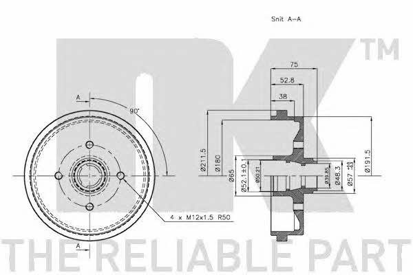 NK 254708 Rear brake drum 254708: Buy near me at 2407.PL in Poland at an Affordable price!