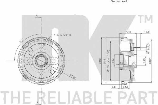 NK 255104 Rear brake drum 255104: Buy near me at 2407.PL in Poland at an Affordable price!