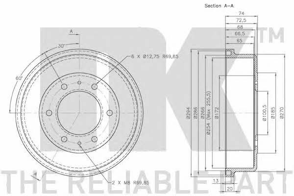 NK 262202 Brake drum 262202: Buy near me at 2407.PL in Poland at an Affordable price!