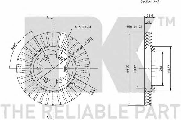 NK 202236 Front brake disc ventilated 202236: Buy near me at 2407.PL in Poland at an Affordable price!