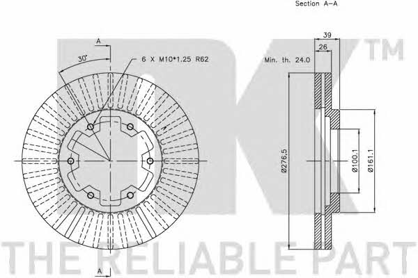 NK 202250 Front brake disc ventilated 202250: Buy near me at 2407.PL in Poland at an Affordable price!