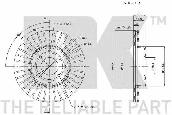 NK 202251 Тормозной диск передний вентилируемый 202251: Отличная цена - Купить в Польше на 2407.PL!