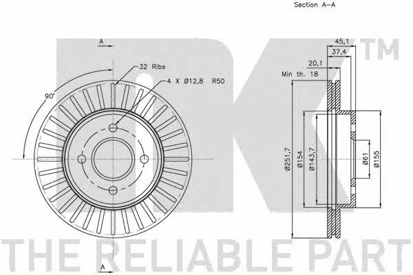 NK 202269 Front brake disc ventilated 202269: Buy near me in Poland at 2407.PL - Good price!