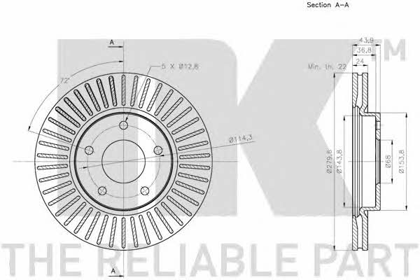 NK 202277 Brake disc 202277: Buy near me in Poland at 2407.PL - Good price!