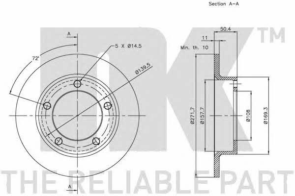 NK 202310 Тормозной диск передний невентилируемый 202310: Отличная цена - Купить в Польше на 2407.PL!
