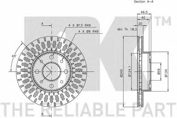 NK 202331 Тормозной диск передний вентилируемый 202331: Отличная цена - Купить в Польше на 2407.PL!