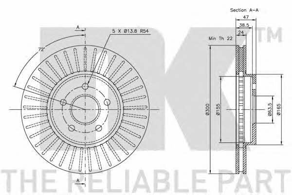 NK 202550 Тормозной диск передний вентилируемый 202550: Отличная цена - Купить в Польше на 2407.PL!