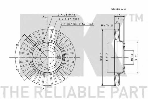 NK 202616 Front brake disc ventilated 202616: Buy near me in Poland at 2407.PL - Good price!