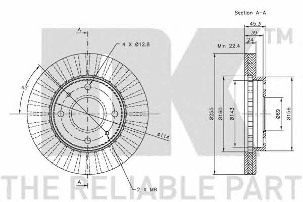 NK 203010 Front brake disc ventilated 203010: Buy near me in Poland at 2407.PL - Good price!